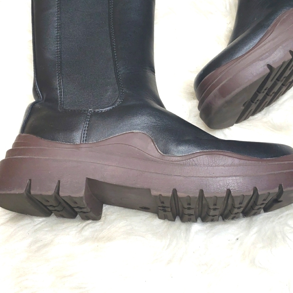 Dolls Kill Public Desire CHERRY BLACK CHUNKY SOLE CHELSEA ANKLE BOOTS 6 - Picture 12 of 16